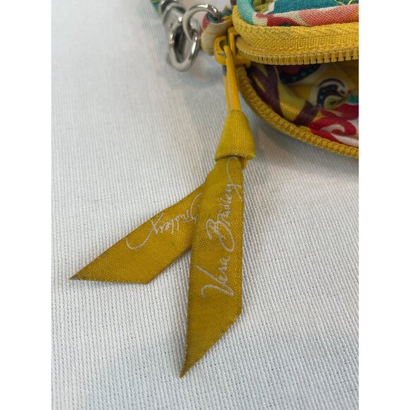 Vera Bradley Wristlet Wallet Small Floral Print Yellow Quilted Cotton Fabric - Picture 9 of 10